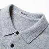 Hengyuanxiang Men's 100% Pure Wool Thickened Polo Collar Sweater