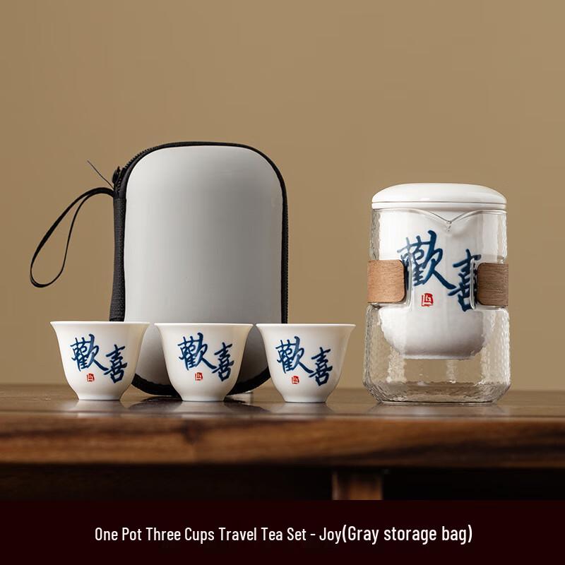 

Ailanhui JIA DH Chinese Ceramic Travel Tea Set (1 Pot, 3 Cups)