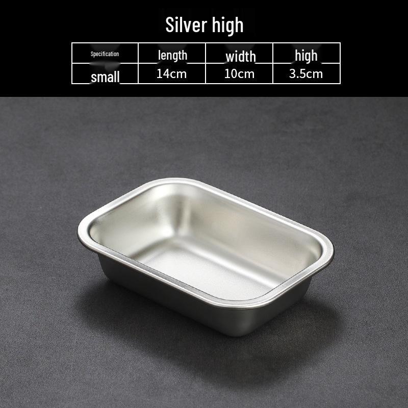 Korean Style Stainless Steel Square Golden Tray: Barbecue, Dumplings, Fast Food, Snacks, Hot Pot, Vegetables.