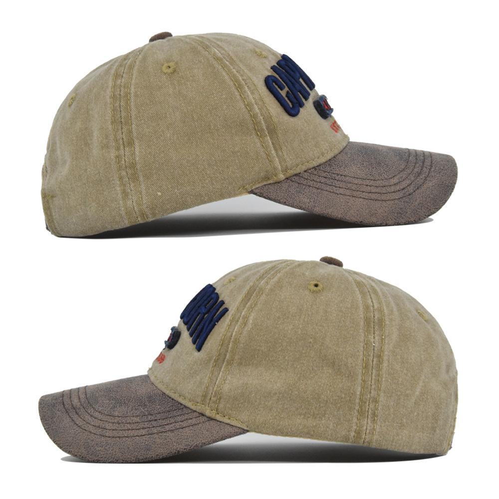 Cap Stylish Baseball Vintage Washed Embroidered Wide Brim Cotton Hat Material