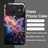 Luxury Colorful Butterflies Pattern Tempered Glass Phone Case for OPPO Reno 13F 12 11 10 Pro Plus Find X8 X3 Lite A94 A58 Cover