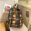 Autumn And Winter Retro Woolen Plaid Schoolbag College Style Junior High School Girls High Value Backpack