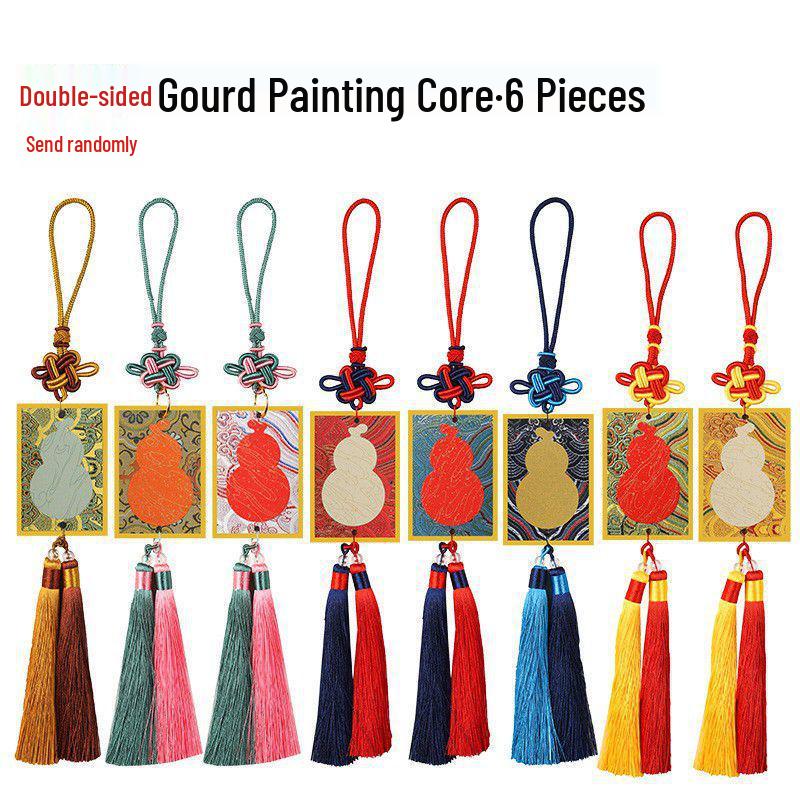 Brocade Calligraphy Ornament: Mini National Style Xuan Paper Pendant - Cultural and Creative Fortune Card Gift
