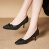 Wind Leather Single Shoes Women's Thin Heels Are Not Tired Feet Square Head Calfskin Femininity High Heels