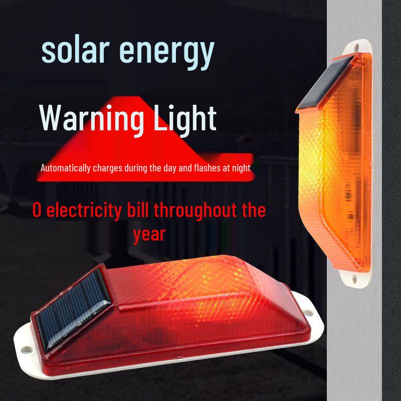 Solar LED Traffic Warning Light for Nighttime Road Safety