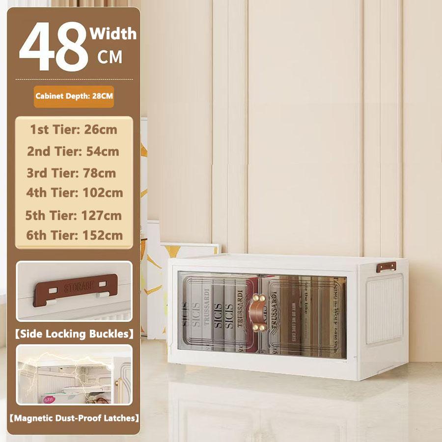 Faltbarer Aufbewahrungsschrank Wandmontage Klappbarer Spind Kompakter Organizer für Zuhause und Büro mit verstellbaren Regalen in Weiß/Grau