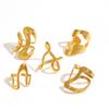 2025 New 18K Gold Plated Stainless Steel Metal Rings for Women Irregular Trendy Designer Aesthetic Jewelry Waterproof Men's Ring