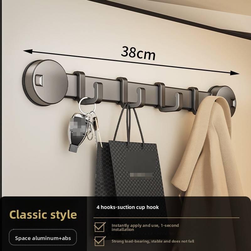Sucker Wall Mount Hook Rack With Strong Adhesive For Bathroom And Home Storage