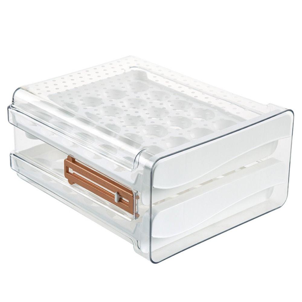 Space Saving Egg Fresh Storage Box Large Capacity Drawer Style Egg Storage Box  Food Preservation