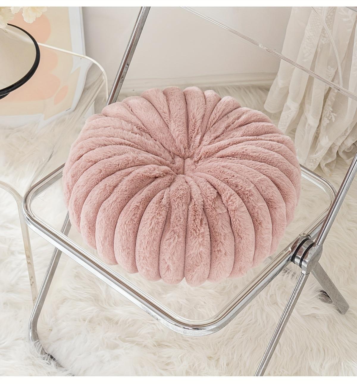 

Однотонная тыквенная диванная подушка из голландского велюра, ручной работы, подушка для поясницы стула в форме колеса с хлопковым наполнителем для декора гостиной розовый