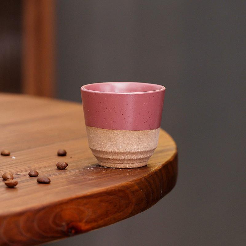 Concentrated Ceramic Coffee Cup American Latte Latte Flower Cup Coarse Pottery Retro Kung Fu Teacup