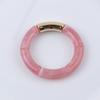 New Mixed Gold Color Tube Beads Acrylic Bracelets Bangles for Women Men Stretch Bamboo Curved Resin Bracelet Stack Jewelry Gifts