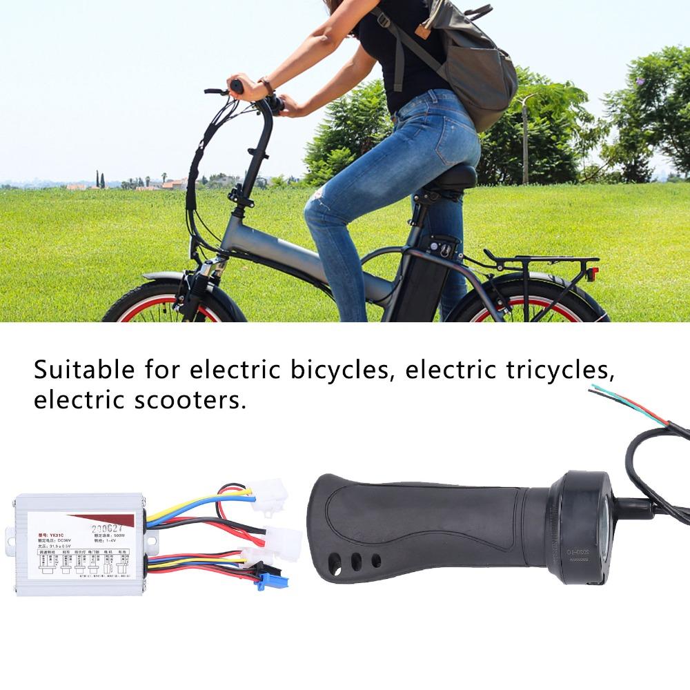 36V 500W Brushed Speed Controller with Throttle Grip Motor Controller  Electric Bicycle