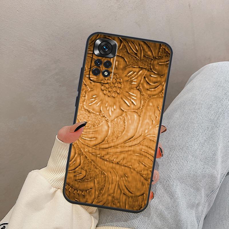 

Brown Hand Tooled Western For Xiaomi Redmi Note 13 10 12 11 14 15 Pro Plus Case Cover For Redmi 15 13C 12C 14C 10C 15C Redmi Note 9