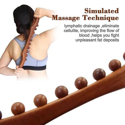 New 37 Beads Body Massaging Stick Relax Handheld Back Scraping Stick Universal Acupoint Massager