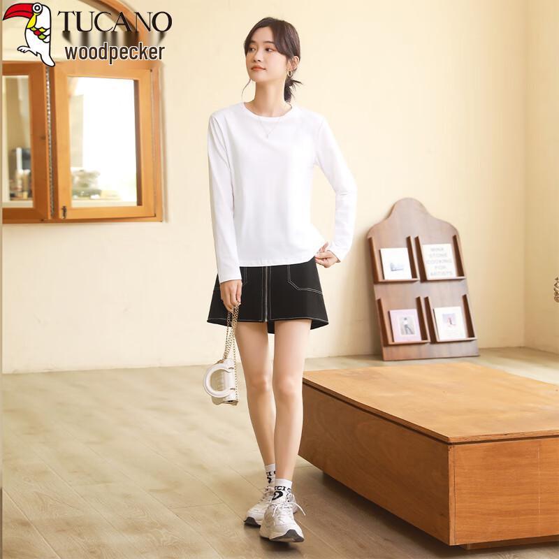 Woodpecker Women's Pure Cotton Long Sleeve Round Neck Tee