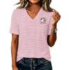 Women's V-Neck Loose Fit Halloween Print T-Shirt for Casual Wear