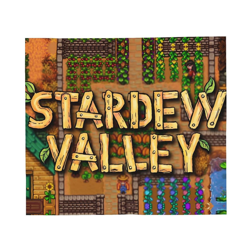 Stardew Valley Karte Frühling Decke Landwirtschaftsspiel Flauschig Lustig Warm Überwurfdecke für Bettwäsche Wohnzimmer Frühling Herbst Reisen