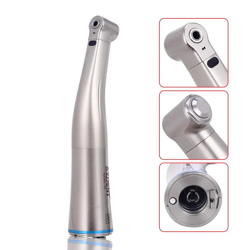 AZDENT Dental Contra Angle LED Fiber Optic Low Speed Handpiece E-type Push Button Type Chuck Handpiece 1:1/1:5/20:1/1:4.2