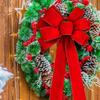 1 Piece of Red Christmas Wreath, Bow, Outdoor Decoration, Velvet Sequins,reindeer Bow,  Outdoor Use During the Christmas Holiday