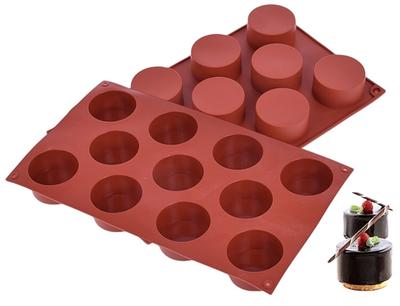 Silicone Mold for Single Portions Cylinder 50Xh30Mm 11 Cavities Desserts Mousses
