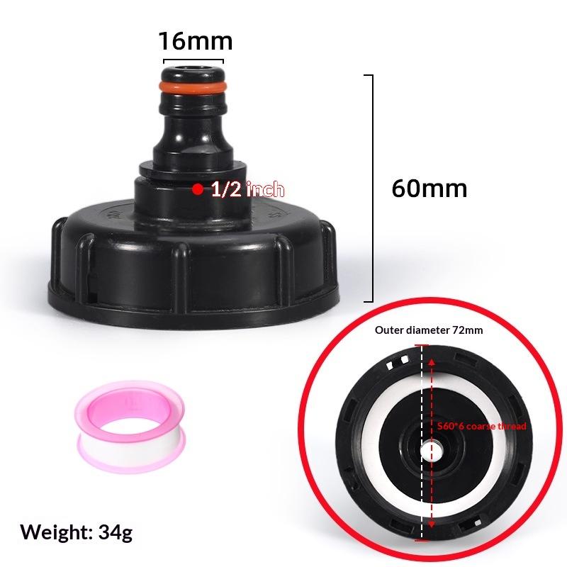 IBC Tank Valve Adapter 1 Set 1 2 3 4 Inch Water Hose Connector 60mm Coarse Thread for Agriculture Use Heavy Duty