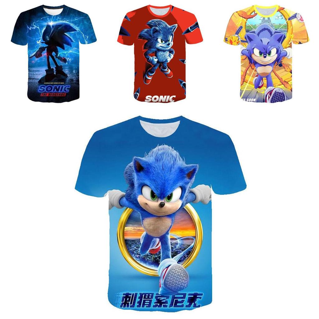 Vibrant Sonic The Hedgehog Printed T-shirt For Kids With Short Sleeves And Comfort Fit