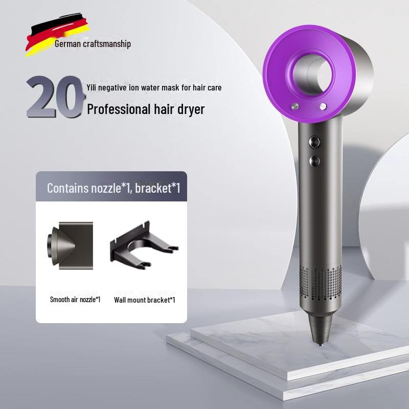 

Бесшумный высокоскоростной фен для волос Leafless с технологией отрицательных ионов для использования дома и в общежитии. European Plug [1.8m Cord]