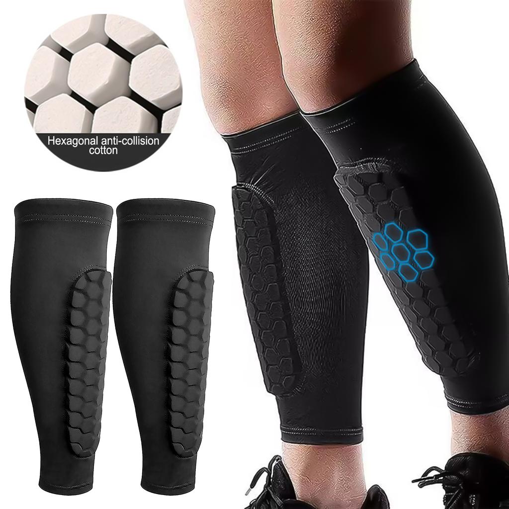 Calf Compression Sleeves with EVA Pads Breathable Shin Splint Support for Running Workouts Soccer Football