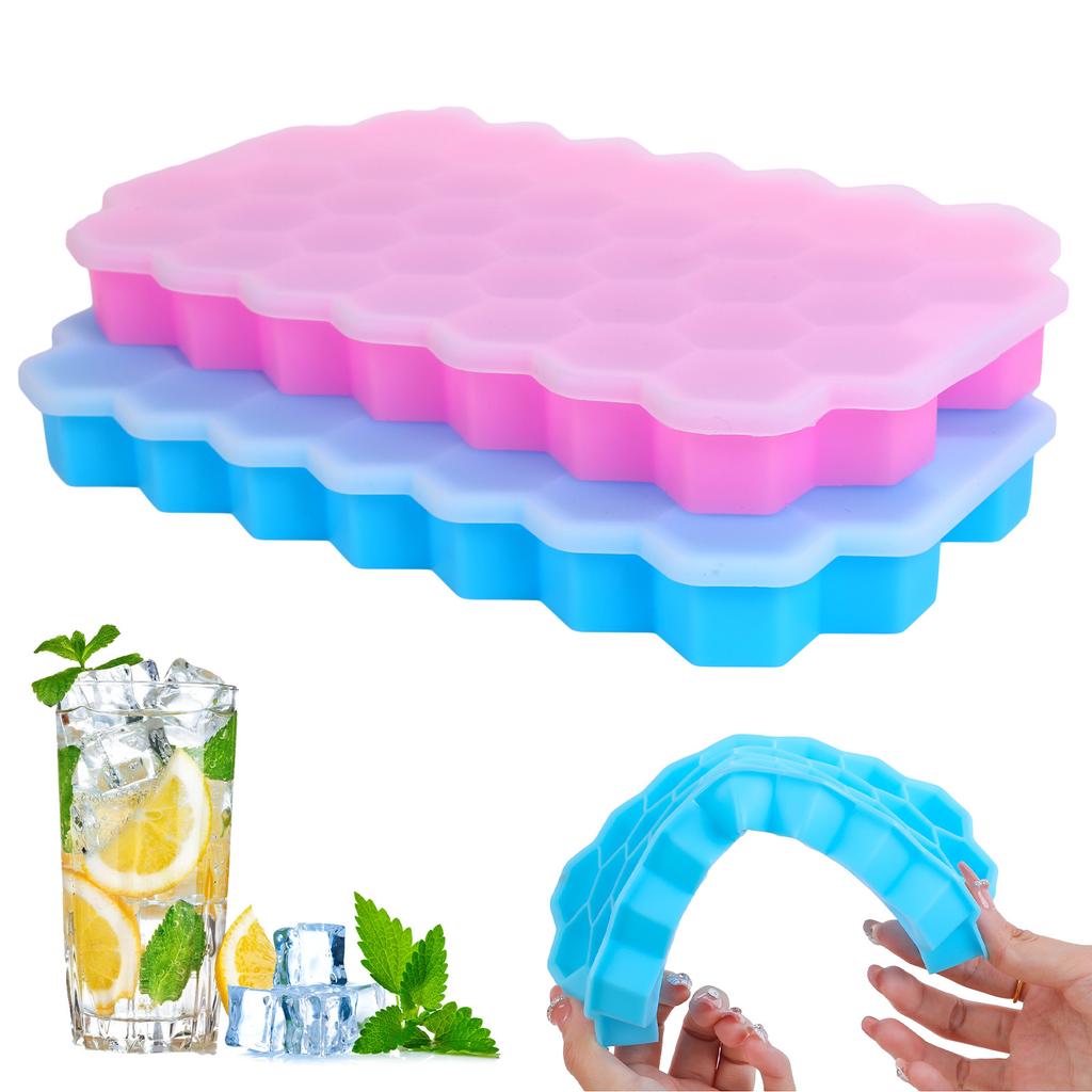 37-fach-Eiswürfelbereiter aus Silikon, Waben-Eiswürfelschale, Magnum-Silikonform, lebensmittelechte Form für Whisky-Cocktails