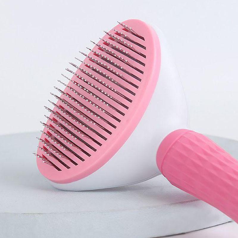 One Click Pet Hair Removal and Cleaning Comb, Rounded Comb for Massaging Pets Without Damaging the Skin