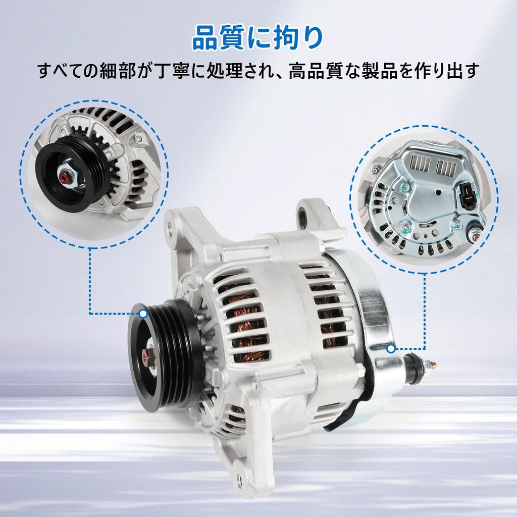 Alternator for Suzuki Jimny Alto Works Cappuccino Cervo Genuine No Core Return Genuine Reference Part and JA22W, HA21S, HB21S, EA21R, CN32S, CP32S.