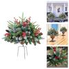 Lighted Christmas Filler Lit Xmas Trees With Golden & Red Berries Tripod Stake And LED Lights Outdoor Light Up Planter Filler