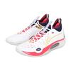 Li Ning Wade 808 Ultra Fabric Cushioning Slip Resistant Abrasion Resistant Low Top Basketball Shoes Men's White Red ABAS113-6