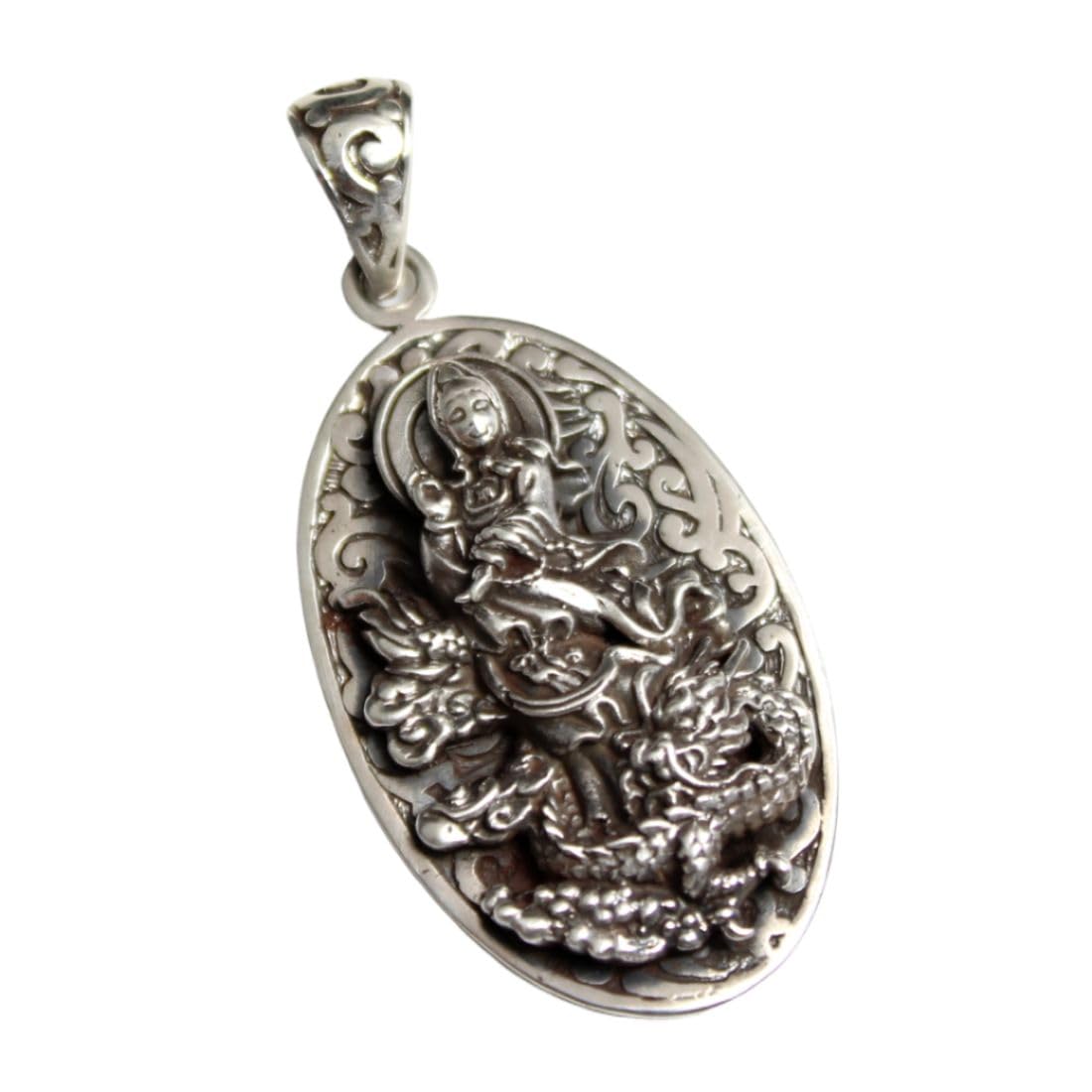

[goodvibrations] Dragon-riding Kannon Pendant, Good Vibrations, Dragon, Kannon Bodhisattva, Japanese Pattern, Men s, Silver 925