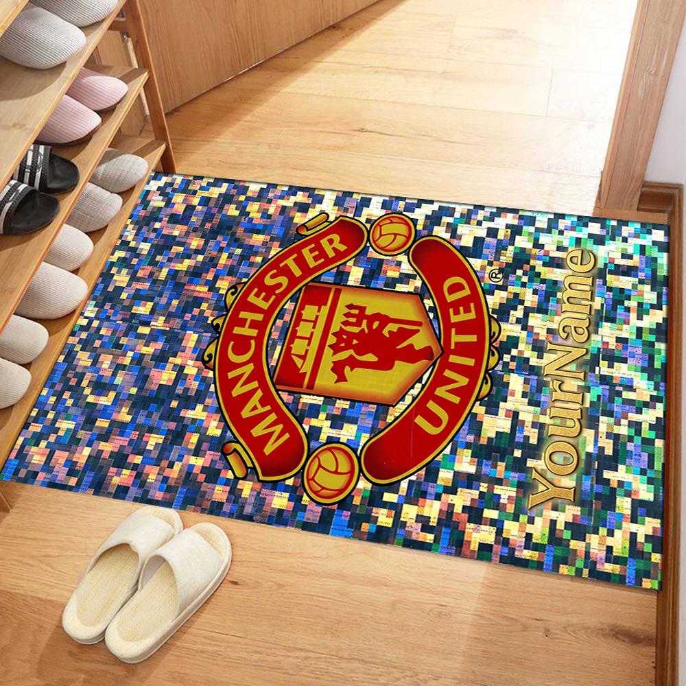 Manchester Customize Your Name Floor Mat Perfect for Game Room Decorate room Foyer Dormitory Antislip Carpet Office home decor