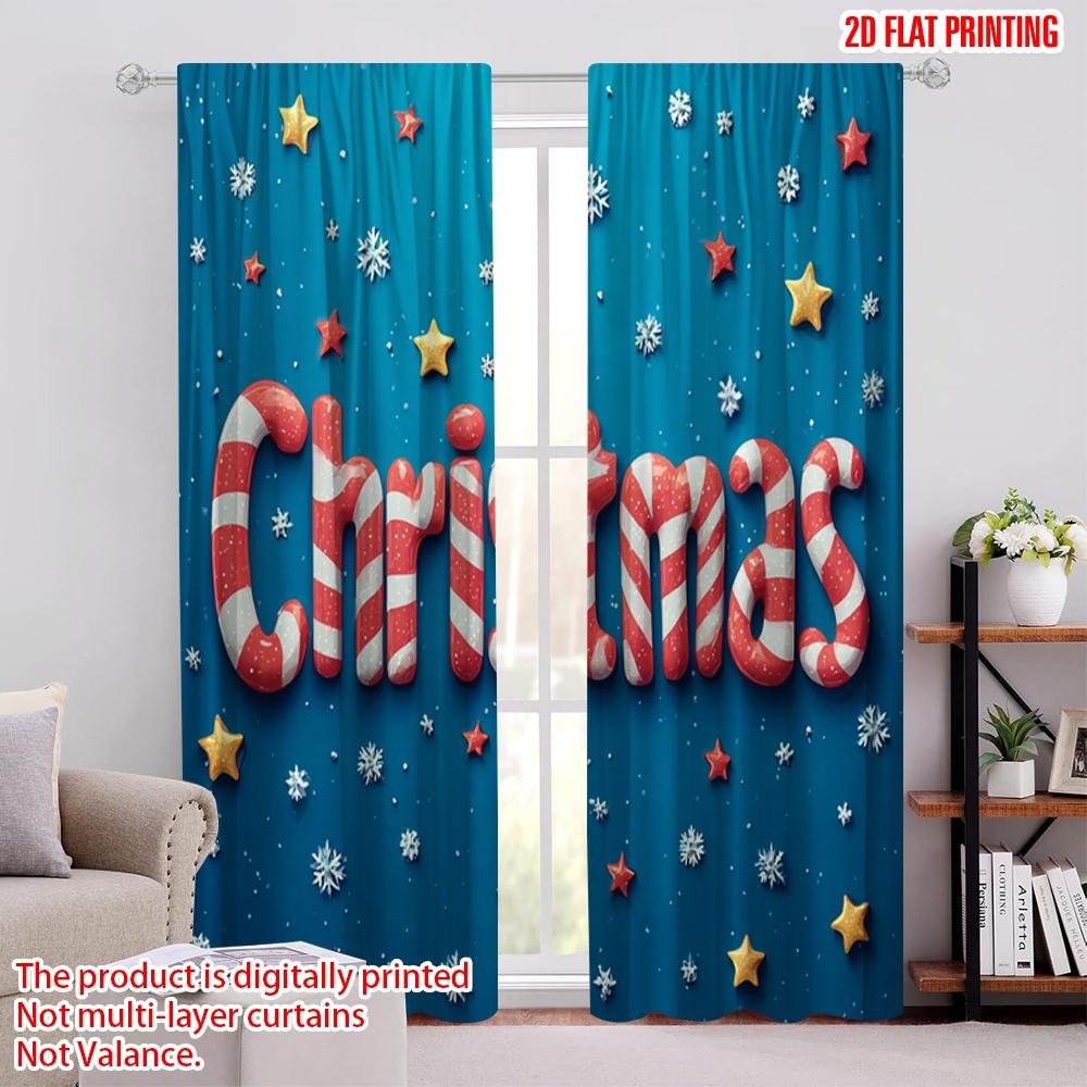 

Flat Printing Happy St Patrick Day Drapes Candy Rod Snowflake Star Polyester Without Electricity Use Curtains Set Of 2 Made W100*H70(CM)-Grommet top&2PCS