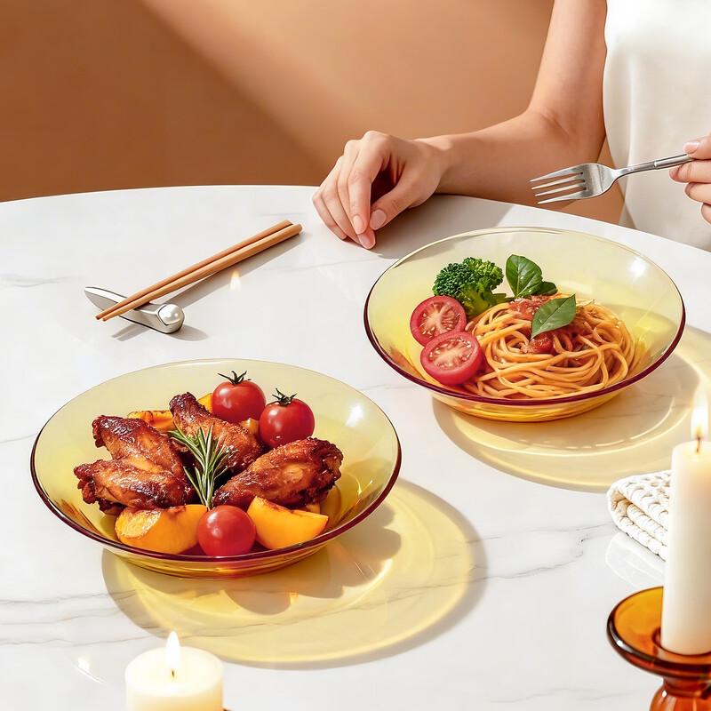 QINGPINGGUO Heat-Resistant Glass Deep Bowls