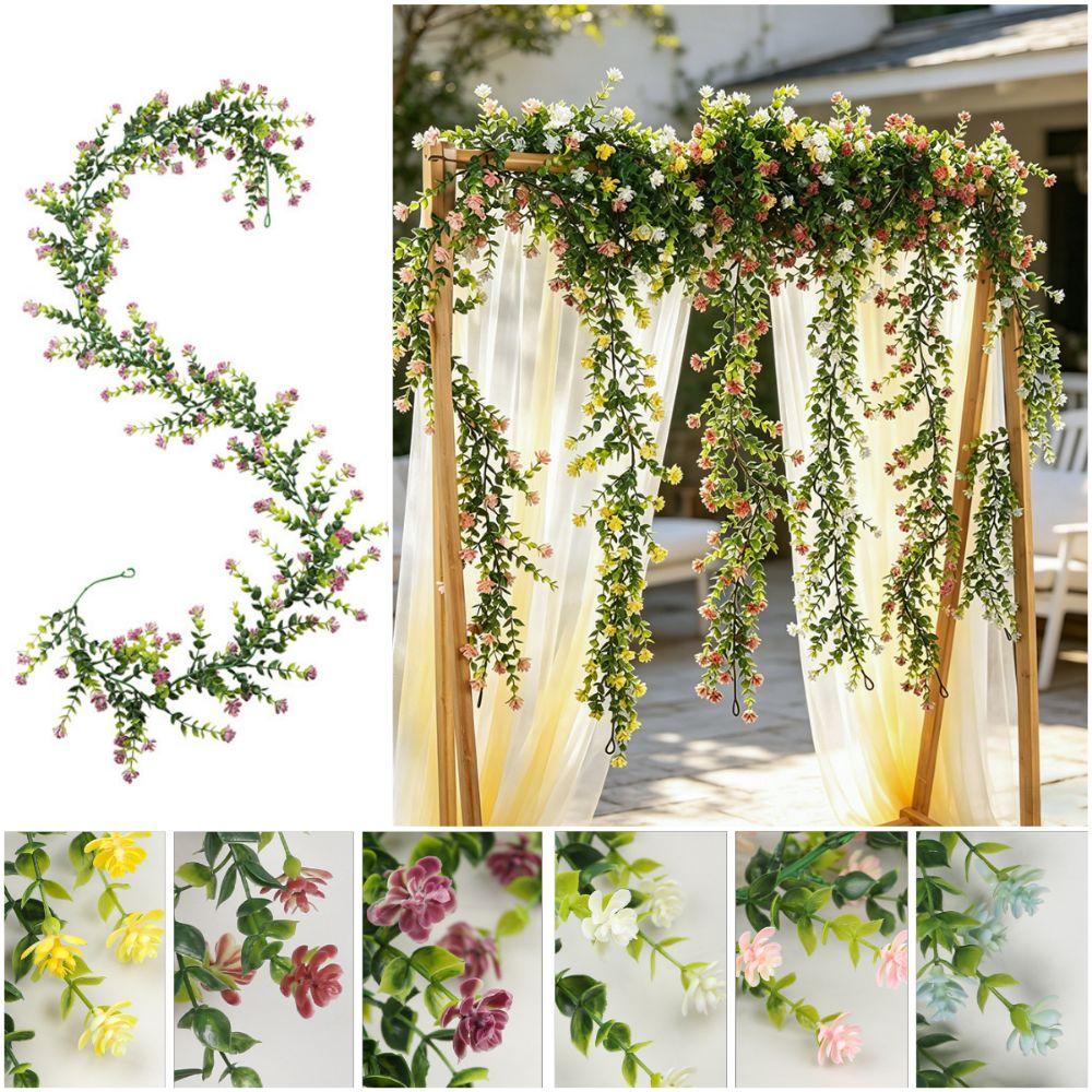 132 Flowers Artificial Eucalyptus Vines Multicolor Multicolor Flower Simulation Plant Garland Leaves Green Photo Props