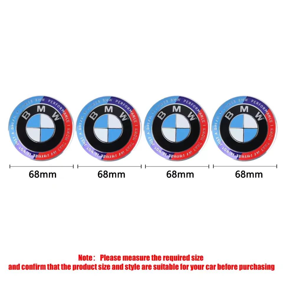 4Pcs 56mm 68mm Wheel Center Caps Emblem Badge For BMW 50th Anniversary X3 X5 X6 E39 E46 E90 E60 E87 E53 F10 F20 F30 M3 M5 M6 Z4 ZDFVU1