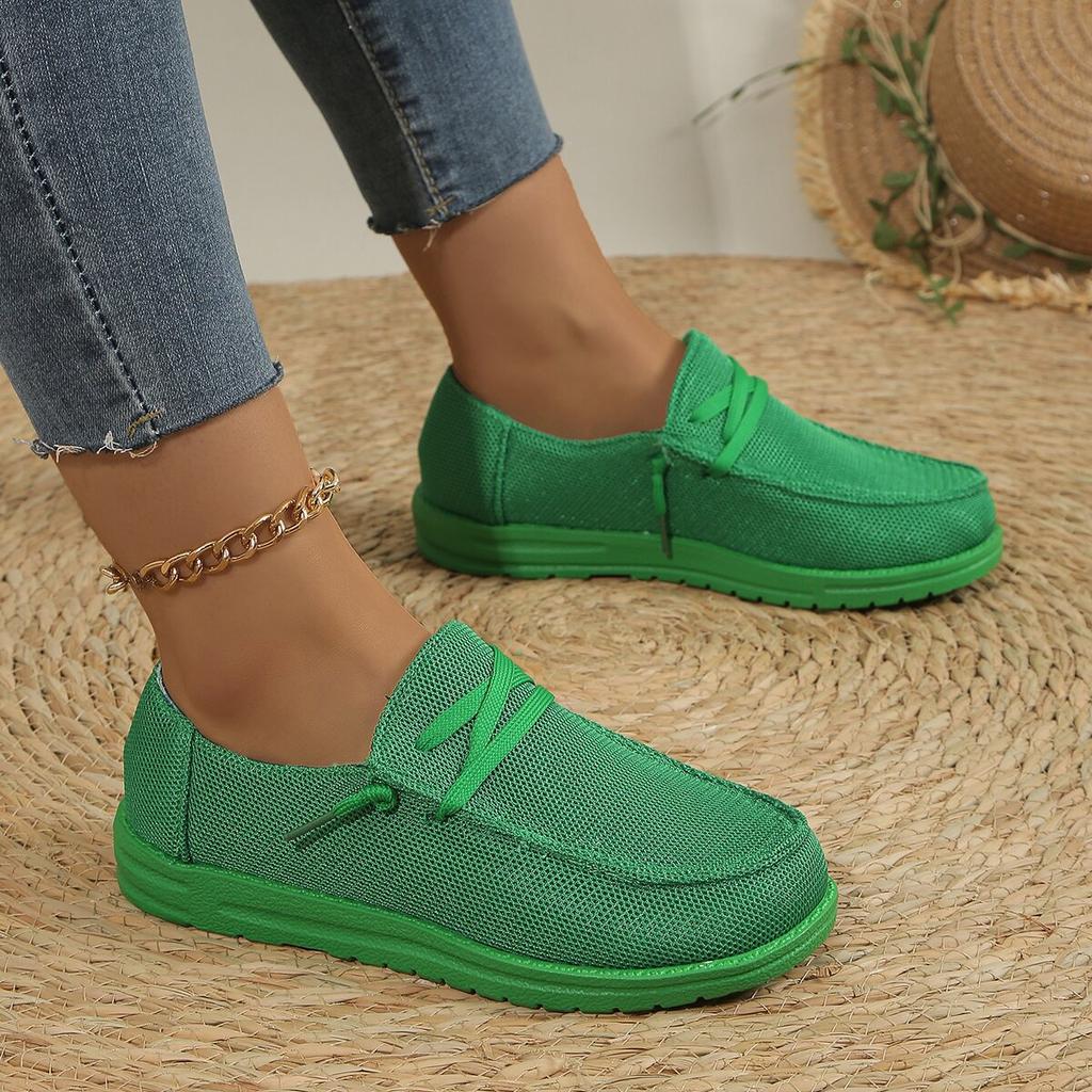Women's shoes new casual European and American lace-up flat-soled large-size single shoes, one-pedal lazy shoes
