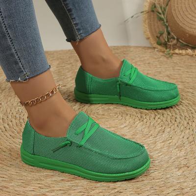 Spring New Womens Simple Solid Color Flat Anti-slip Womens Shoes Outdoor Leisure Comfortable Slip-on Womens Shoes Large Size