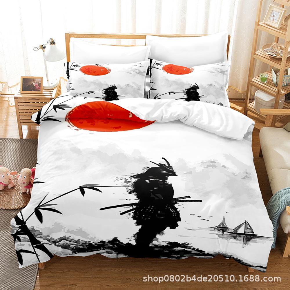 Home Textile Landscape Painting Series Three-Piece Set, Bed Sheet Quilt Digital Printing Kit, Come To The Picture And Sample