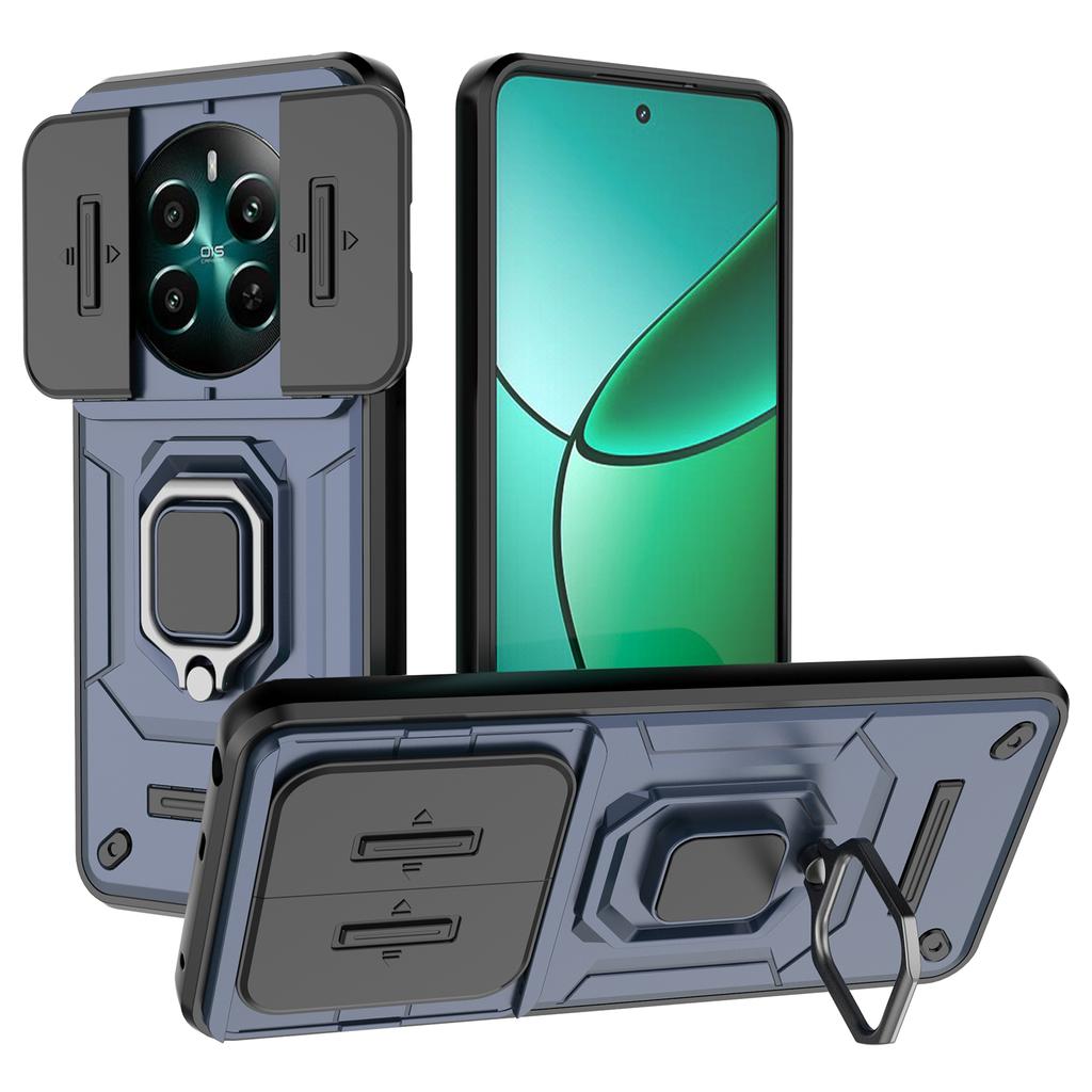 For Realme 12 4G/12+ 5G Case PC+TPU Protective Phone Cover with Slide Camera Protector