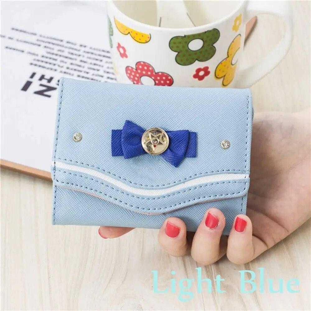 Candy Color Bow Damenmode Geldbörse PU Leder Karte Münzbörse