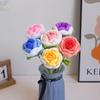 Handmade Woven Yarn Knitted Faux Flower Bouquet