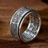 Retro Thai Silver Tibetan Six -Character Mantra Ring Men Women Jewelry Can Turn Personality Luck Male Buddhist Ring Much Size