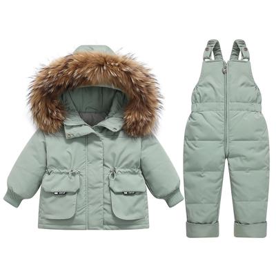 1-3 Years Old Baby Winter Down Jacket Thickened Suit Boys and Girls New Two-piece Suit Detachable Crotch Overalls