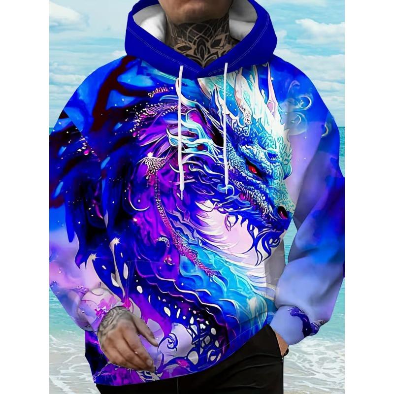 Men's Hooded Sweatshirt Printed with Argentina Flag Trendy Pattern