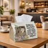 1pc Rustic Farmhouse Tissue Box with Owl & Bird Floral - Vintage Suitable for Tissues/Roll Paper Holder, Decorative Napkin Storage for Home, Car, Nigh